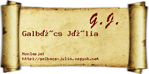 Galbács Júlia névjegykártya